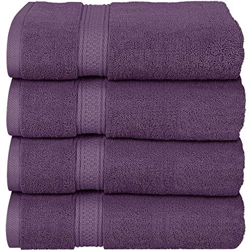 Utopia Towels - Bath Towels Set, Plum - Premium 600 GSM 100% Ring Spun Cotton - Quick Dry, Highly Absorbent, Soft Feel Towels, Perfect for Daily Use (4-Pack)