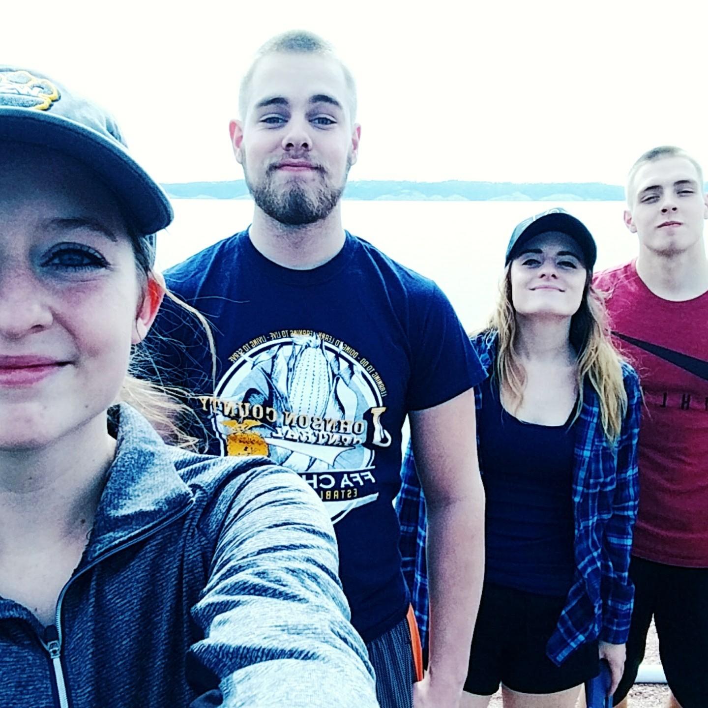 The two sets of twins posing at Yankton.