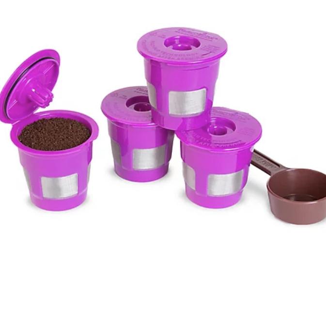 PERFECT POD EZ-CUP Perfect Pod Café Fill 4-Pack Reusable Filters in Purple