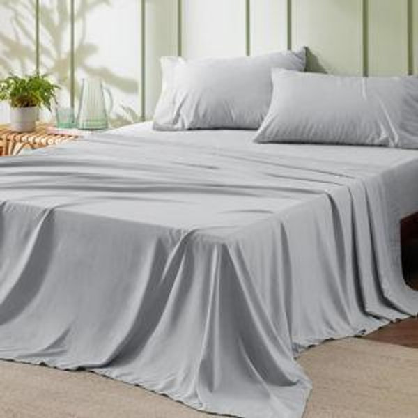 Bedsure Queen Sheet Set, Rayon Derived from Bamboo, Cooling Sheets, Breathable & Soft, Deep Pocket Up to 16", Hotel Luxury Silky Bedding for Hot Sleepers, Light Beige