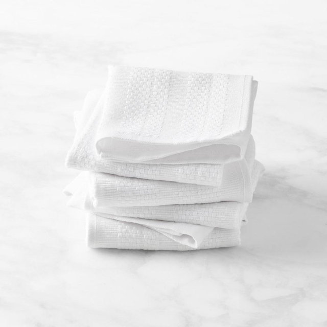 Williams Sonoma Classic Stripe Dishcloths, Set of 8, White