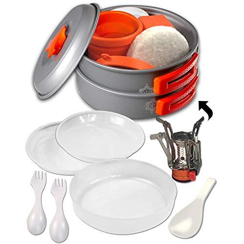gear4U Camping Cookware Kits - BPA-Free Non-Stick Anodized Aluminum Mess Kits - Complete Lightweight Mini Folding Pot Kits with Utensils for Camping Hiking Backpacking and Survival Cooking