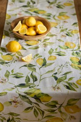 Lemons Linen Runner