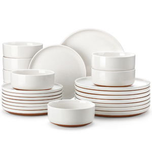 Juego de platos y bowls de cerámica de 24 piezas para 8 personas