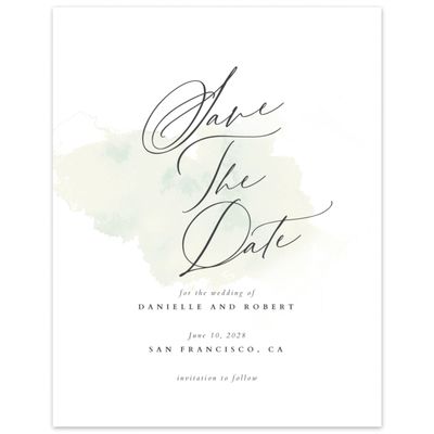 Grassy Sage, Green Wedding Digital Save the Date - Lombok Portrait