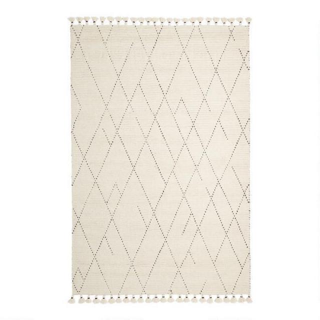 Ivory Moroccan Style Wool Logan Area Rug