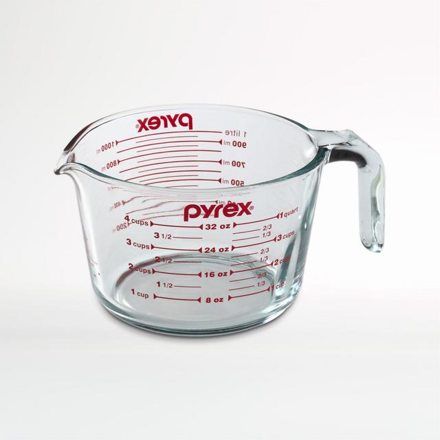 Pyrex ® 4-Cup Glass Measuring Cup with Red Lettering