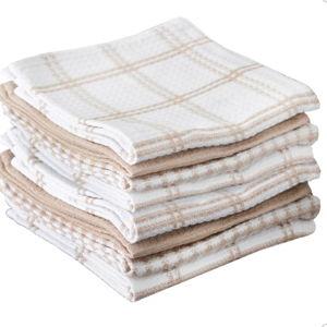 T-fal Coordinating Flat Waffle Weave Dish Cloth Eight Pack