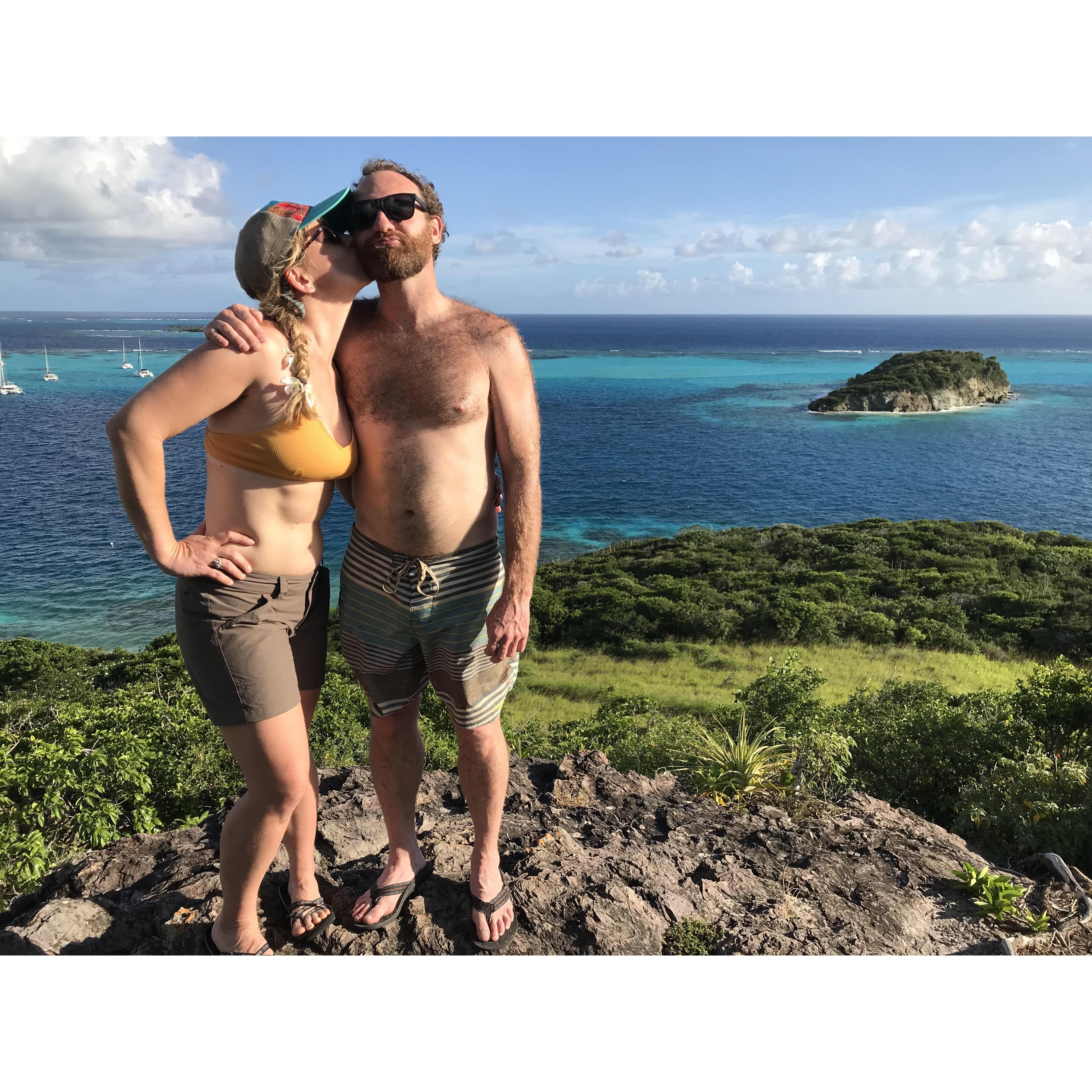 Spending a little time off the sailboat in the Tabago Cays Marine Park, 2018.