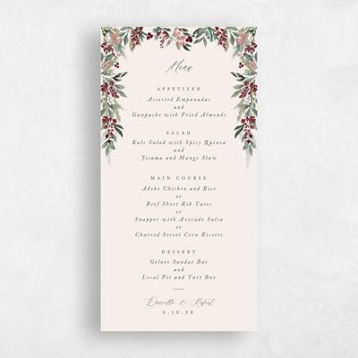 Linen, Beige Wedding Menu - Bryn