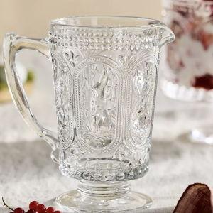 Embossed Bunny Glass Pitcher