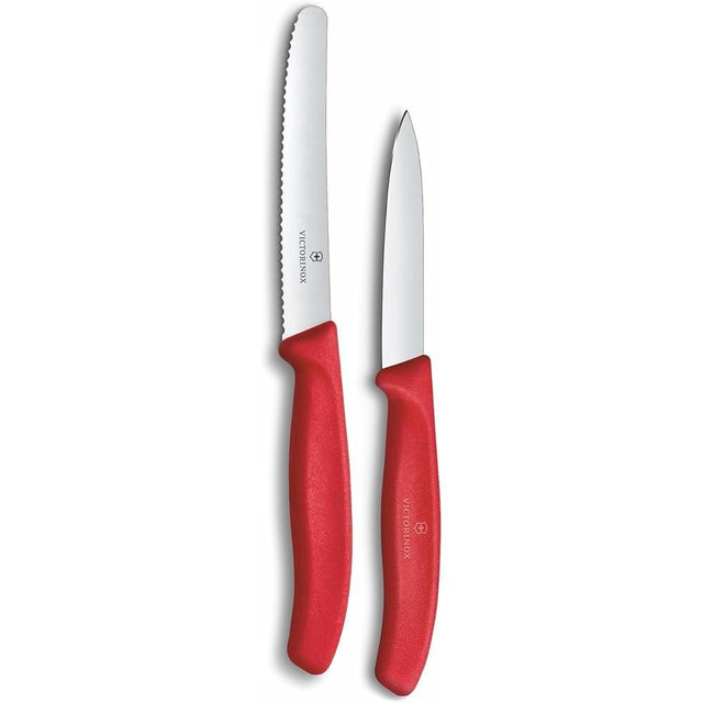 Victorinox Swiss Classic 2 Piece Set with Serrated and Straight Edge Paring Knives - Red