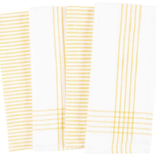 Monaco Washed Cotton Dish Towels, Set of 4 - Mimosa