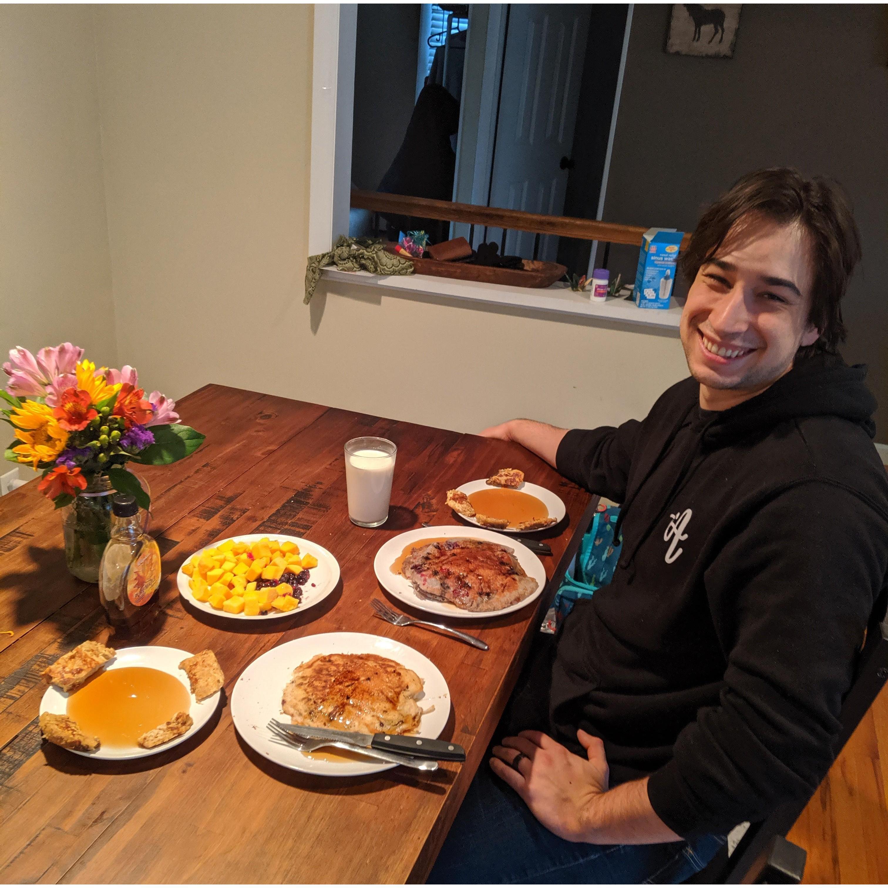 Jackie cooked Clay a very Catholic Fat Tuesday Feast