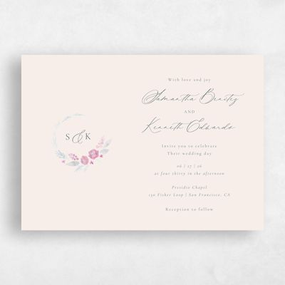 Linen, Beige Wedding Invitation - Arlington Landscape