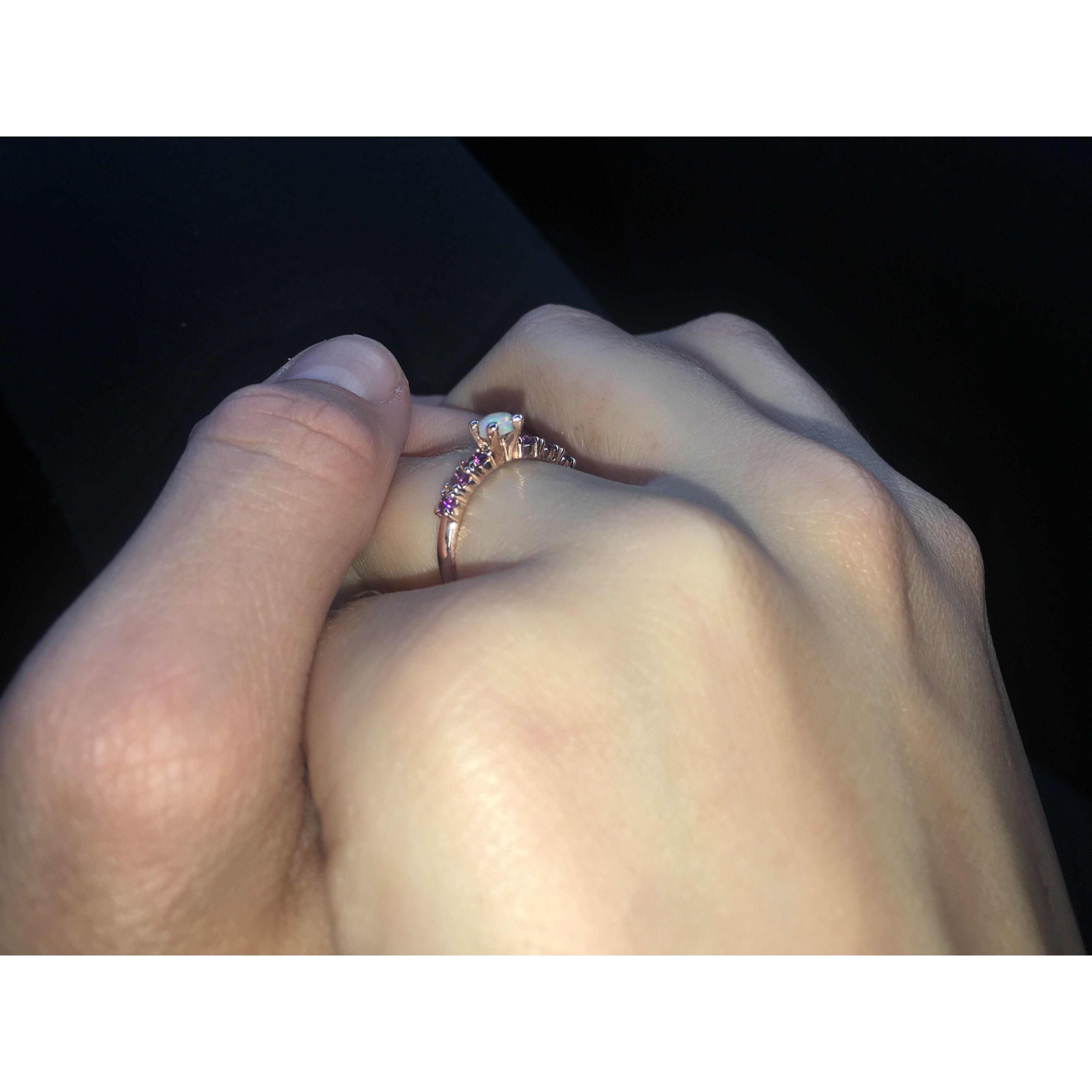 08.11.2018, a picture of the promise ring Kory gave Cassie in Descanso Gardens.