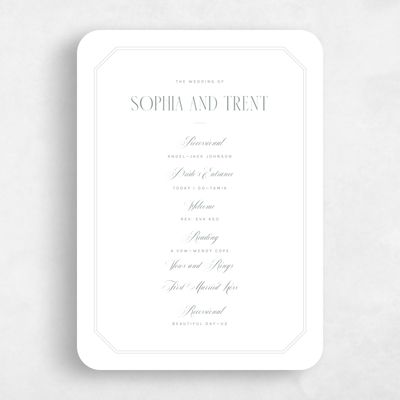 White Rounded Wedding Program - Naida