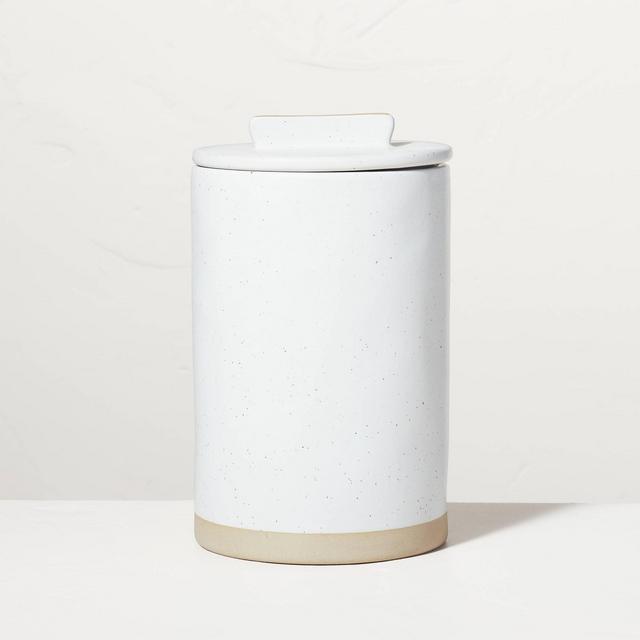 Large Speckled Matte Stoneware Canister Sour Cream/Tan - Hearth & Hand™ with Magnolia