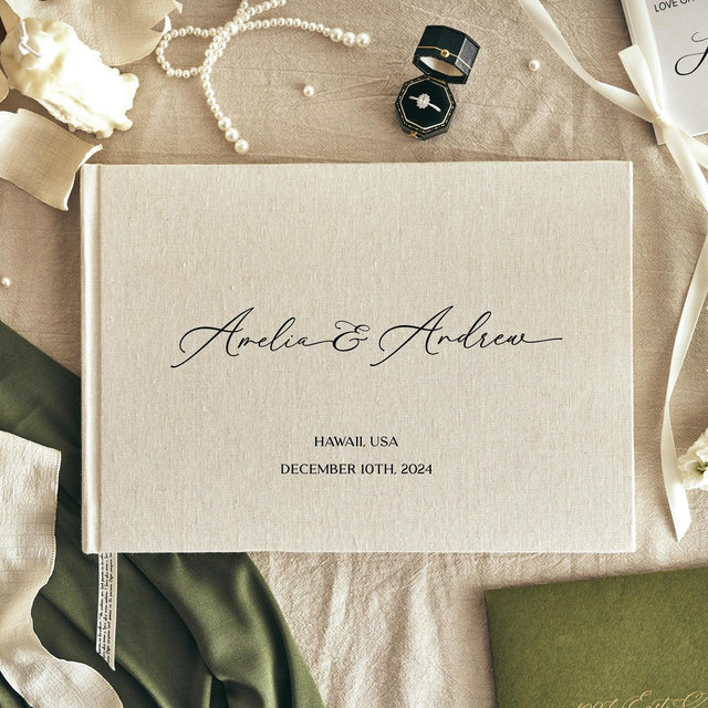 Custom Wedding Guest Book, Linen Polaroid Photo Album, Engagement and Anniversary Scrapbook, Wedding Keepsake, Wedding Reception Book