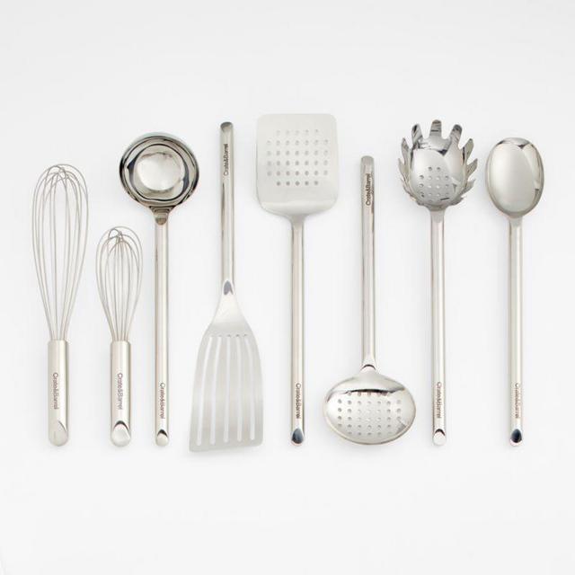 Crate & Barrel Stainless Steel Utensils, Set of 8
