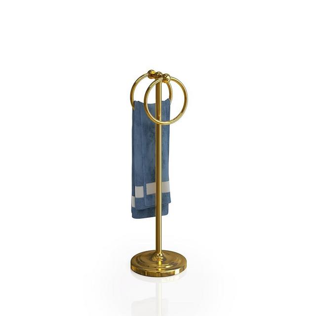 BGL Fingertip Towel Holder Stand Hand Towel Ring for Bathroom or Kitchen Vanity Countertops to Store Hand Towels Washcloths or dishcloths - 2 Hanging Rings,Gold…