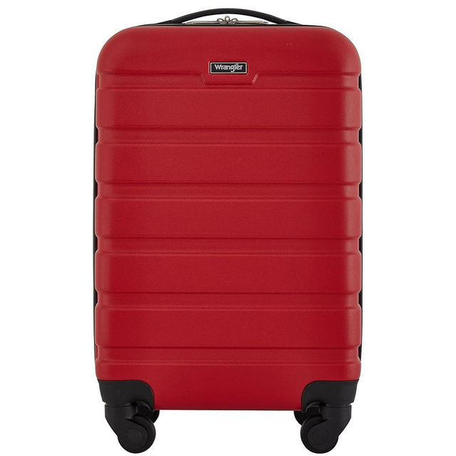 Wrangler Hardside Spinner Carry-On Luggage, Salsa Red, 22-Inch