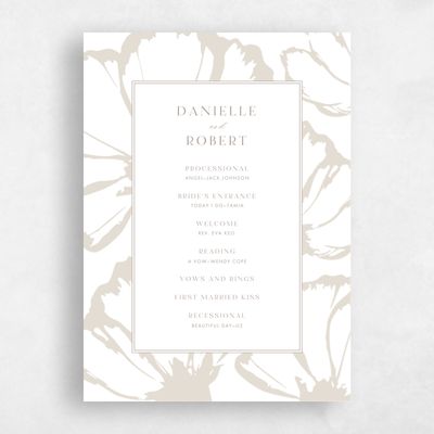 White Wedding Program - Esme