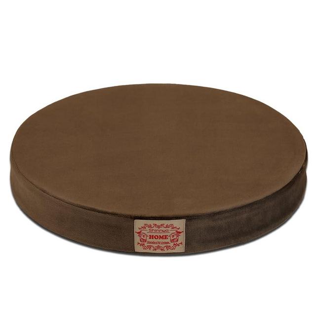 Shinnwa Chair Pad,Round Memory Foam Seat Cushion Lumbar Support Pillow for Chair Brown 16"