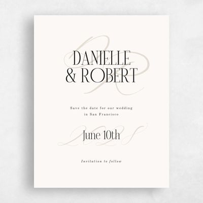 Beige Wedding Save the Date - Palenque Portrait