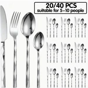 20/40pcs Stainless Steel Tableware Set