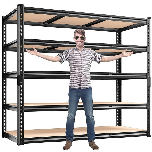 REIBII 48.2"W Garage Shelving, Storage Shelves Heavy Duty Shelving Loads 2600LBS,72"H Metal Shelves for Shelving Units and Storage Adjustable Garage Shelves for Pantry Shelves, 72"H x 48"W x 18"D