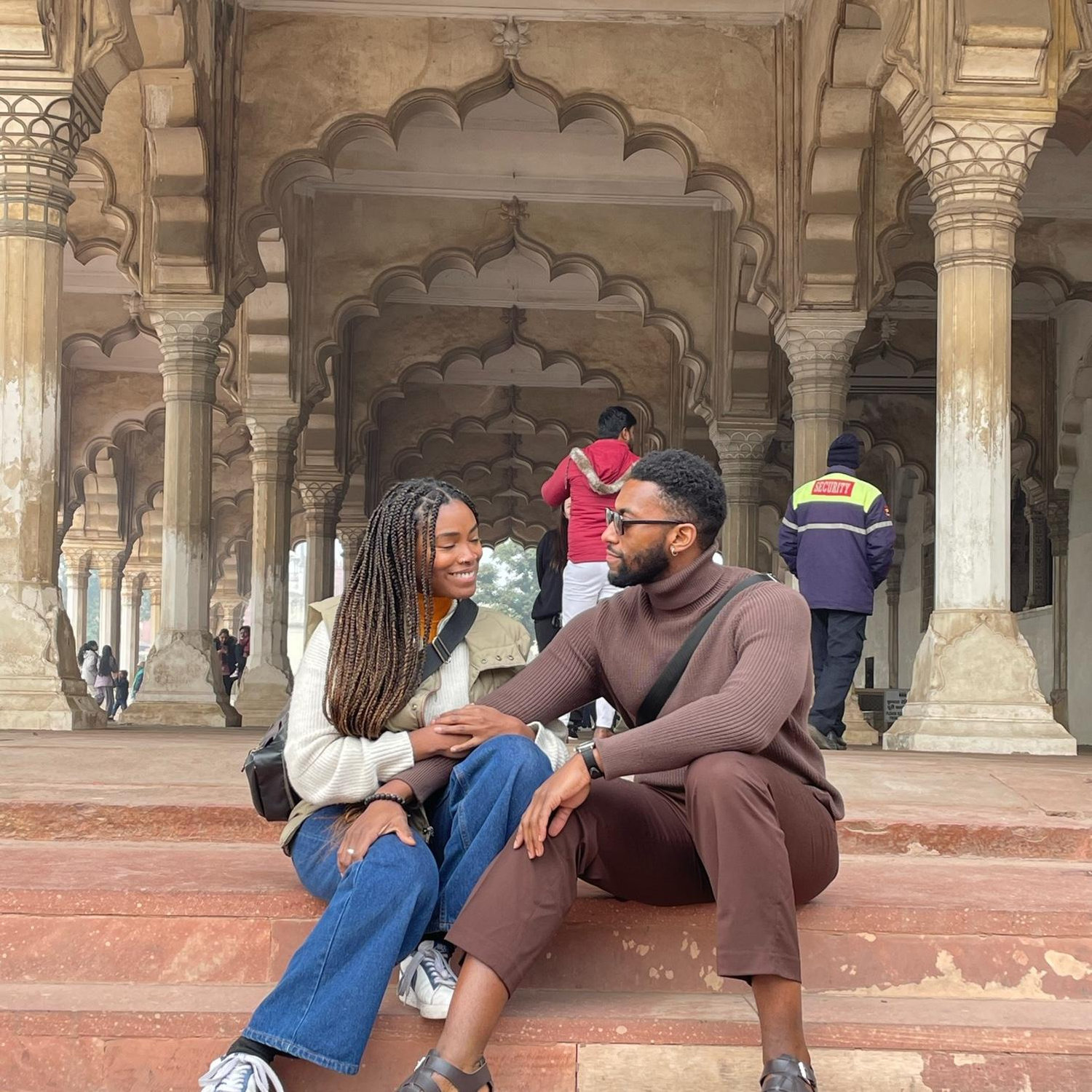 On the steps of the palace at Agra Fort 🇮🇳