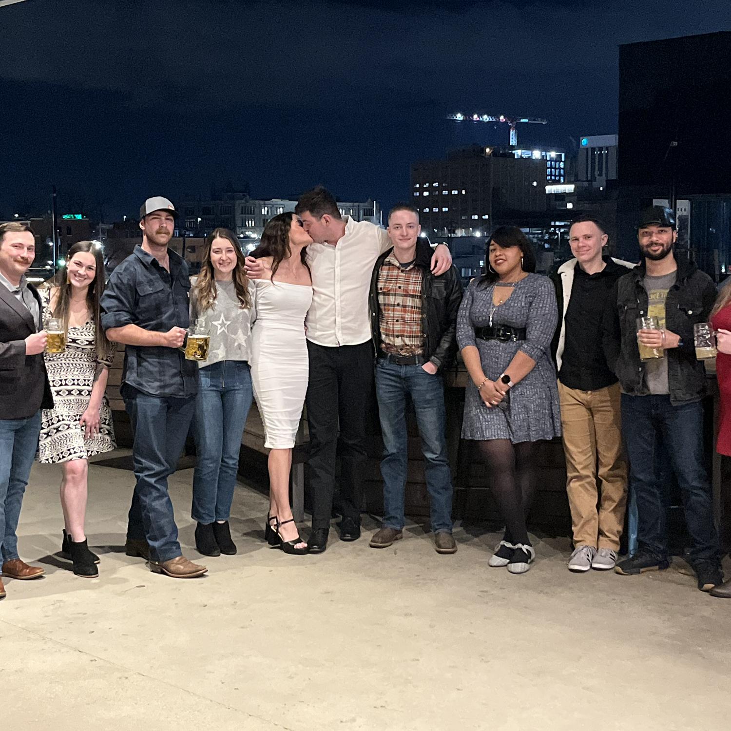 Engagement dinner party with part of our Oklahoma family! (Zola cropped peeps out)