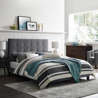 Melanie Tufted Button Upholstered Velvet Platform Bed