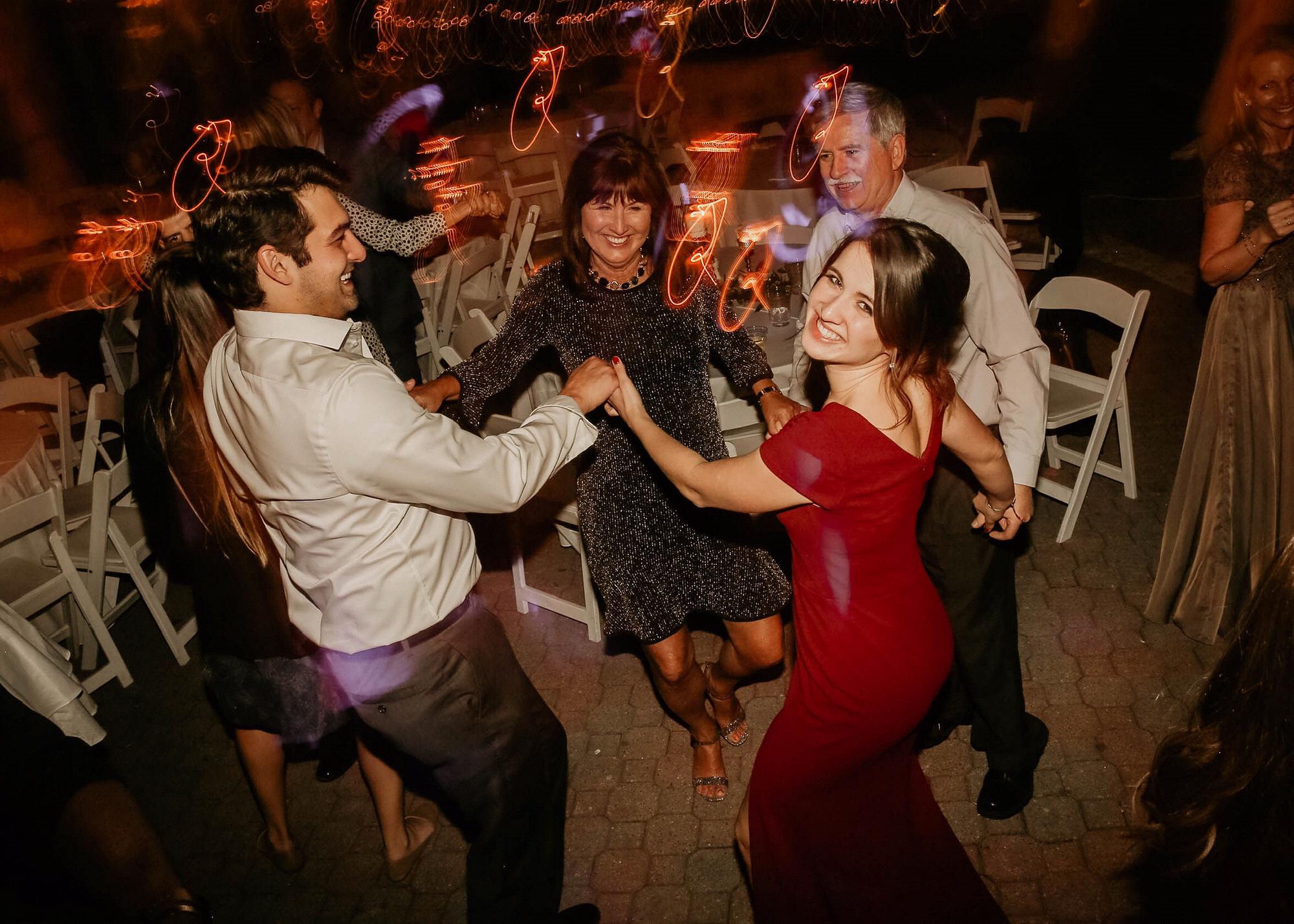 Dancing at Autumn’s best friend’s wedding with Autumn’s parents