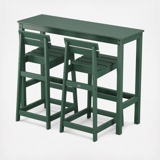 Modern Studio 3-Piece Plaza Lowback Bar Chair Balcony Set