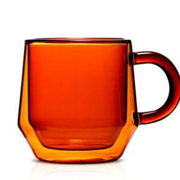 Double Walled Glass Coffee Mugs, Set of 2 (8oz)