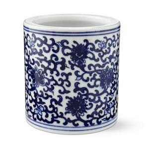 Petite Blue & White Cachepot, Vine