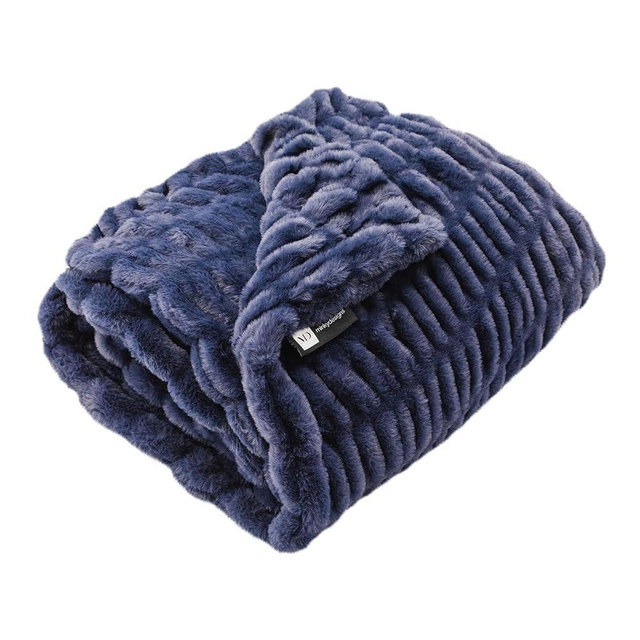 Minky Designs Midnight Horizon Minky Blanket – Ultra Soft Faux Fur Throw Blanket for Couch, Bed & Home – Fluffy, Warm & Luxurious – Chic Collection (Large, 60x72)