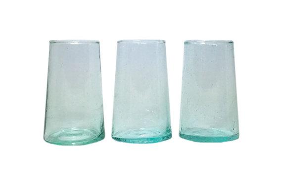 FREE SHIPPING Moroccan Stemless Hand-Blown Wine Glasses, Tall (Set of 6 )