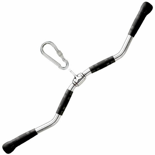 Yes4All Wide Grip Curl LAT Pull Down Bar Attachments Rubber Handgrips/Curl Bar/Press Down for Cable Pulley System Machine