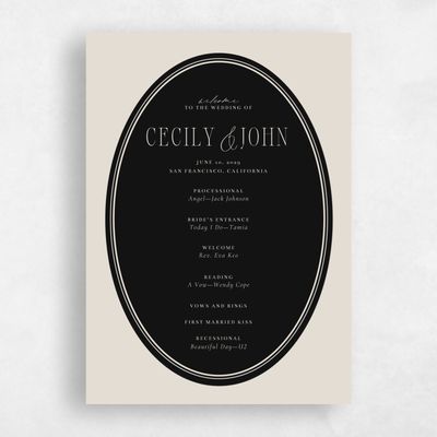 Classic Greige, Beige Wedding Program - Anara