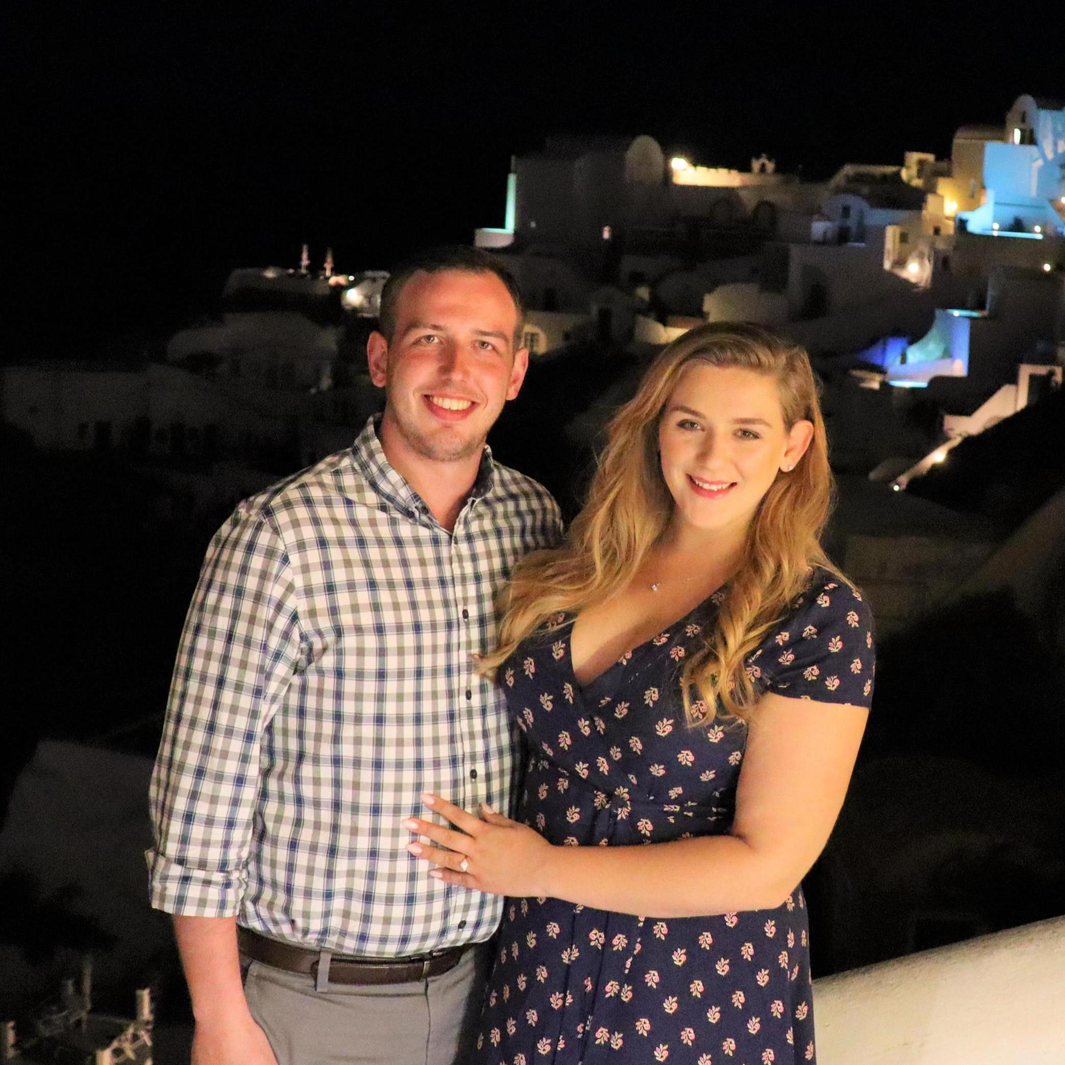 Fall of 2019 -  Santorini, Greece - The night after we were engaged