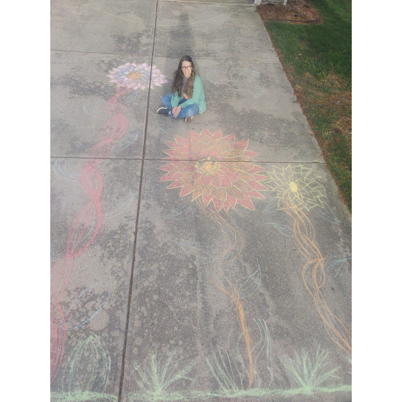 Matt drew on Nelly's driveway when she was sick.