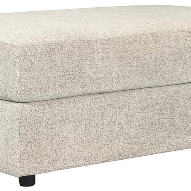 Signature Design by Ashley Soletren Contemporary Chenille Oversized Ottoman, Off-White
