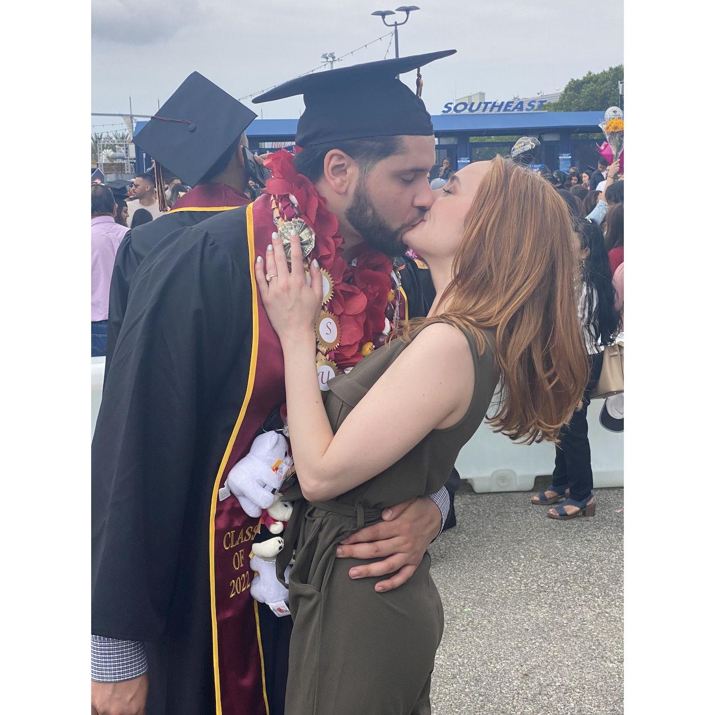 At Job's college graduation from Dominguez Hills in 2022. We have officially celebrated 3 total graduations together!