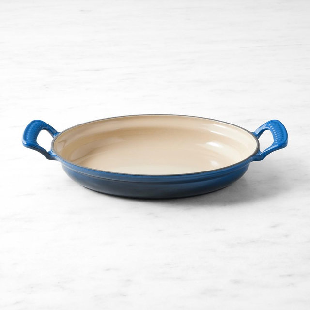 Le Creuset Modern Heritage Enameled Cast Iron Oval Gratin, 1 3/4-Qt., Lapis