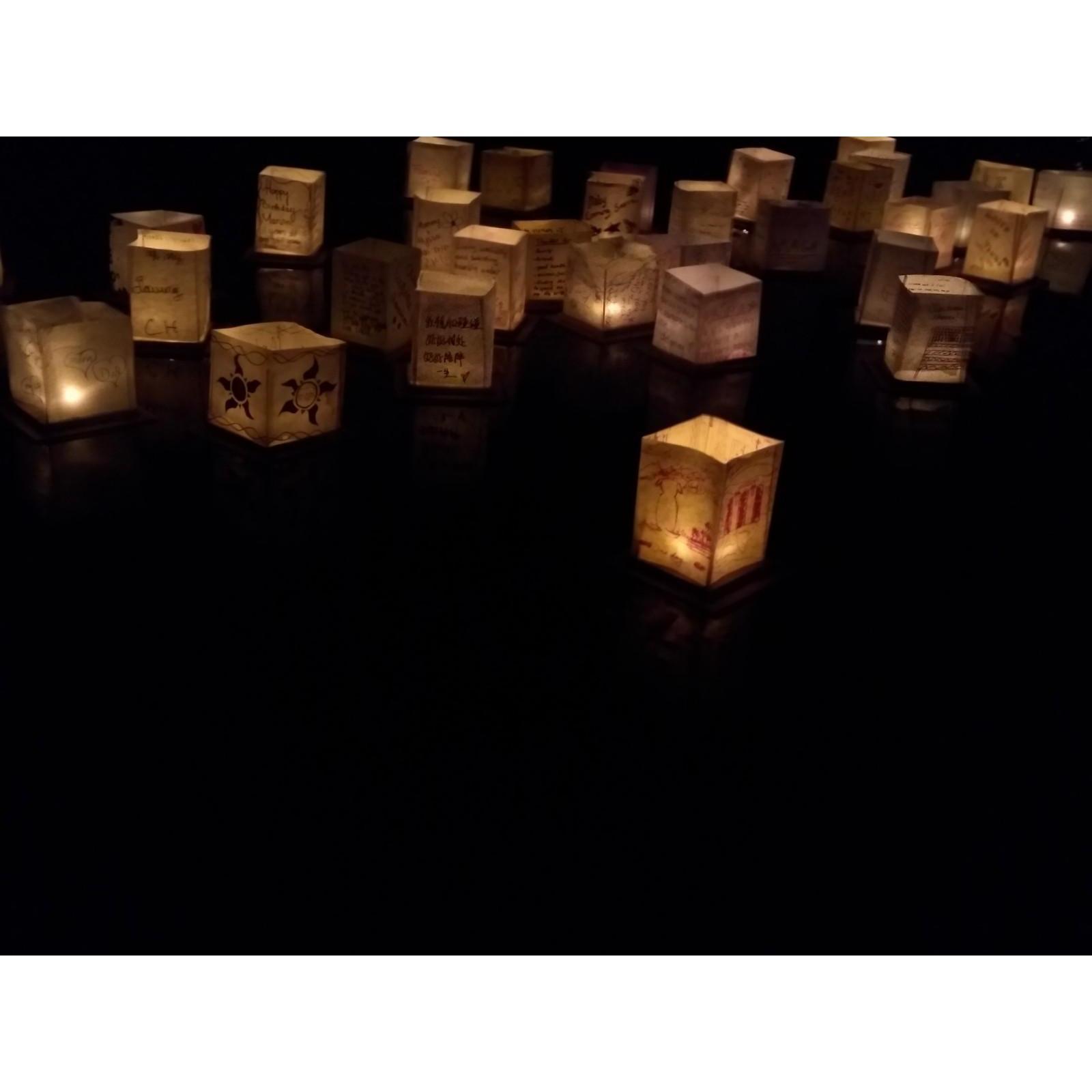 We went to a festival of lights. That's our little lantern. Full of hopes and dreams.