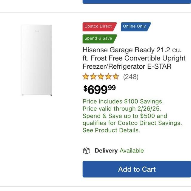21.2 cu. ft. Freezer (from Costco)