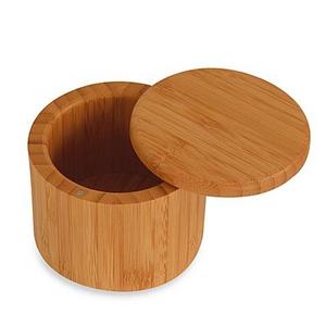 Round Bamboo Salt Box